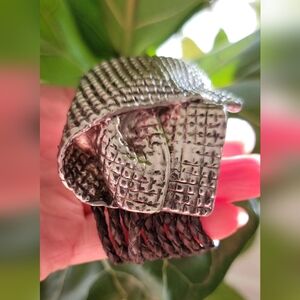 925 Israel Sterling Silver and Brown Braided Leather Magnetic Bracelet